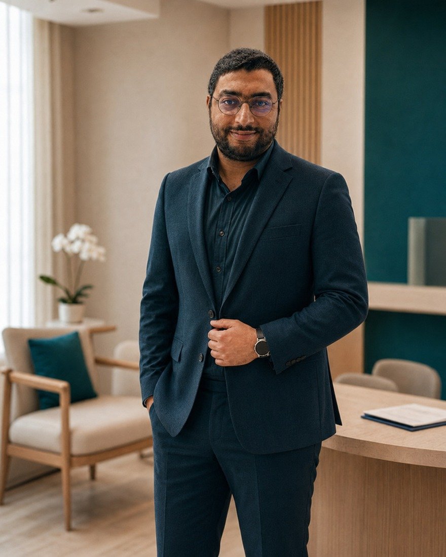 Abanoub Fathy, healthcare marketer, in a clinic environment